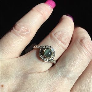 Rare Cats Eye Alexandrite & Diamond Accent Ring